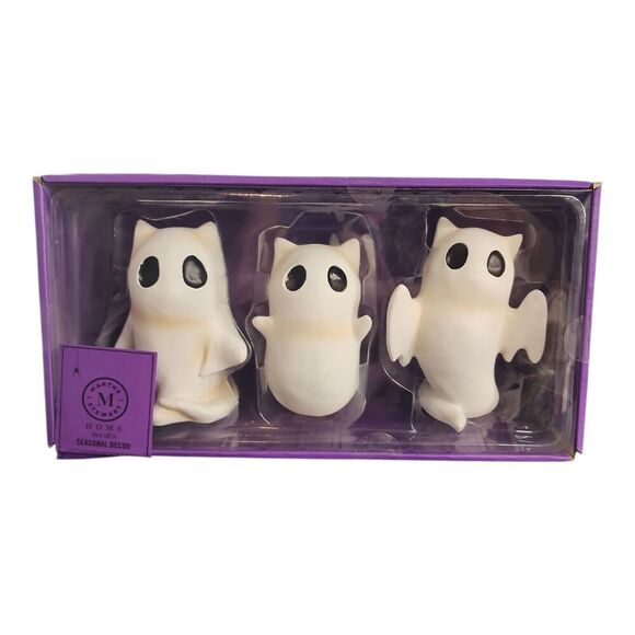 Martha Stewart Halloween Ghost Cat Figurines Set of 3 Spooky Haunted House Decor - Picture 1 of 3